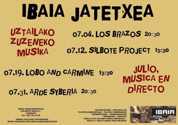 Julio Ibaia Garagardotegia Música